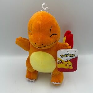 Pokemon Charmander 8" Plush Jazwares Closed Eyes Face Authentic Fire Lizard Toy